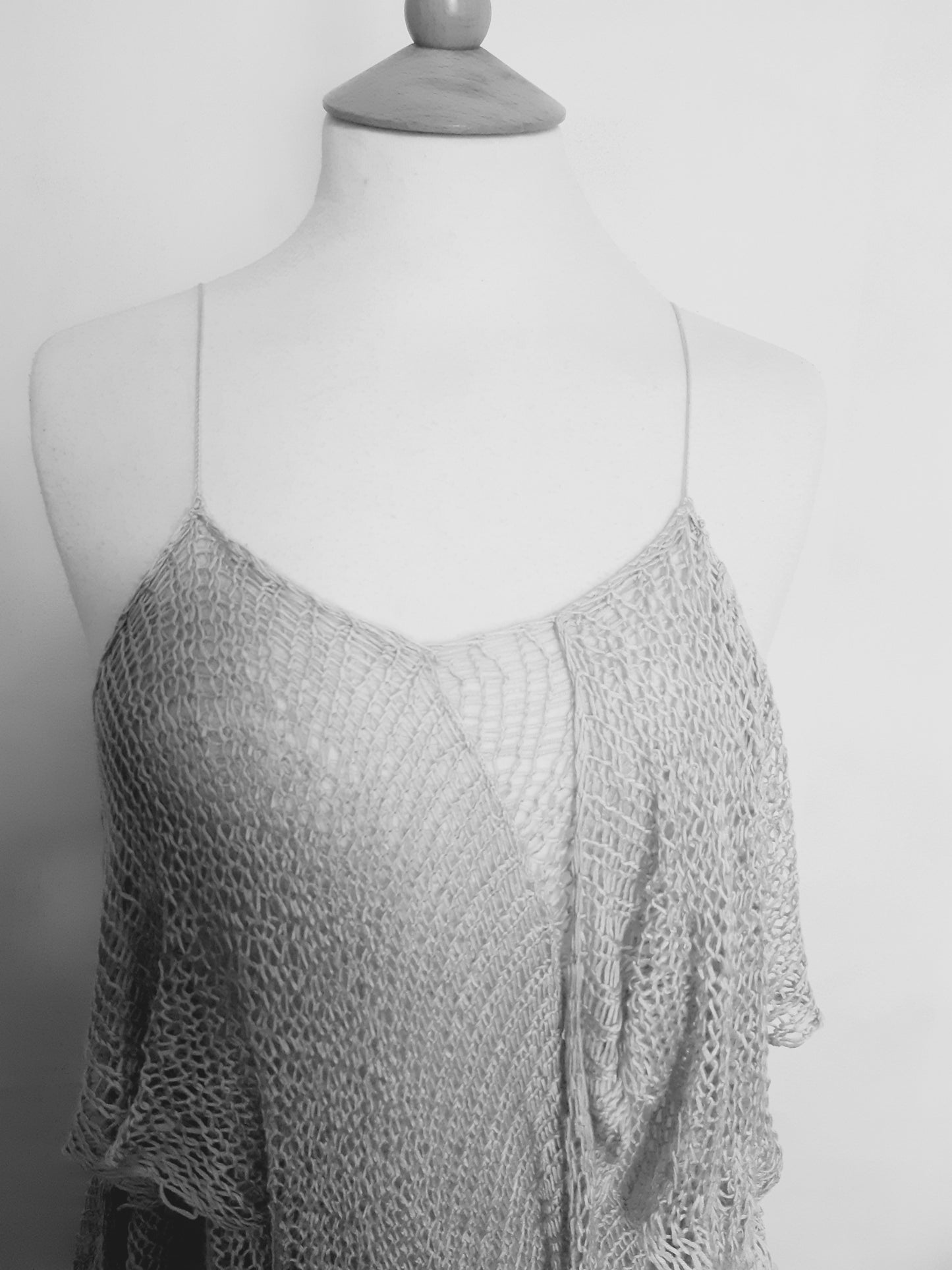 Grey Loose Knit Layered Top